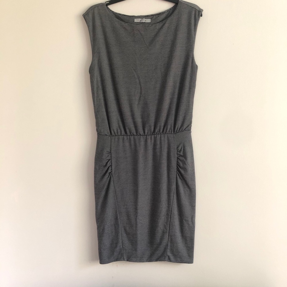 Athleta Black and Gray Sleeveless Fitted Dress